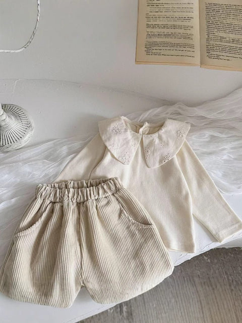 Autumn Arrival Kids Girls Soft Comfortable Corduroy Long Solid Color Pants - Freeyouthzbandz