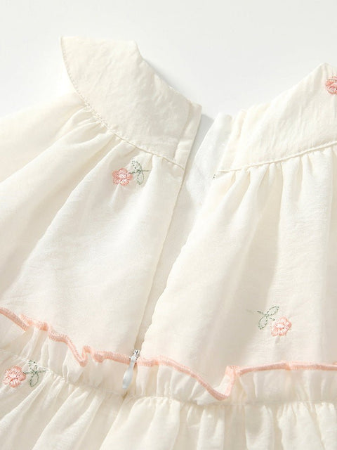 Summer Arrival Baby Girls Cute Floral Embroidered Pattern Sleeveless Dress - Freeyouthzbandz