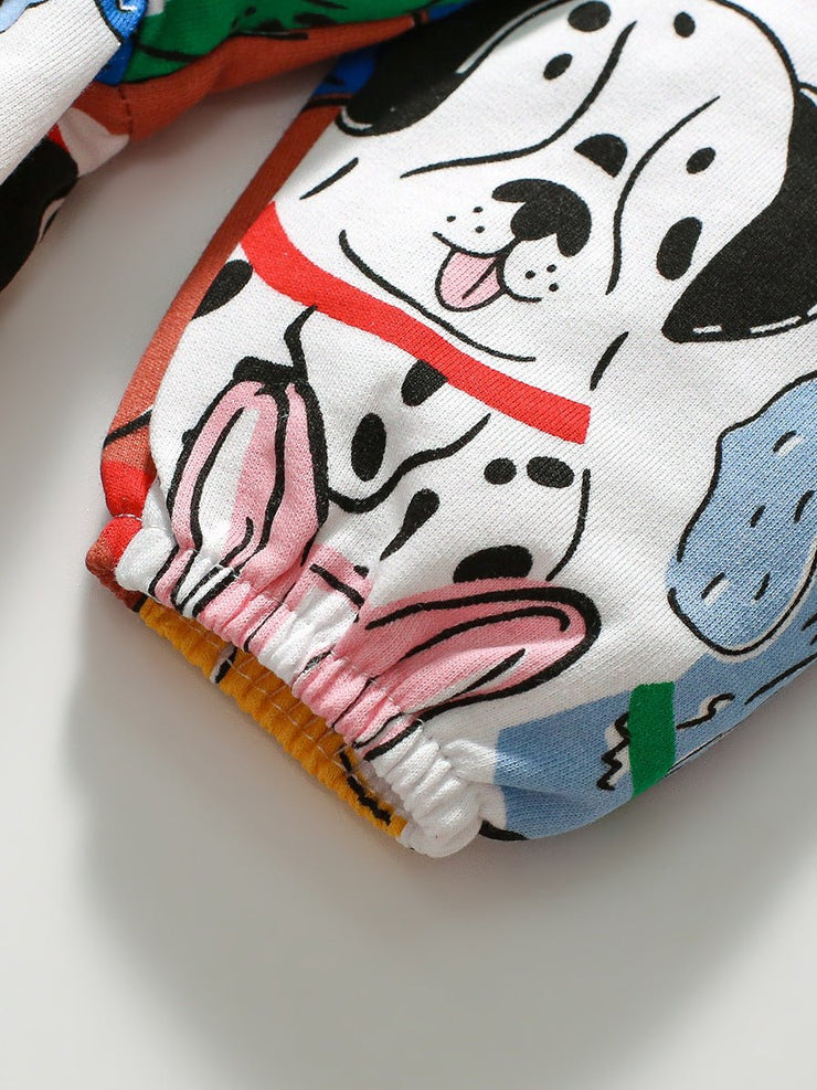 Design Autumn Girls Vivid Colorful Dogs Pattern Dress - Freeyouthzbandz