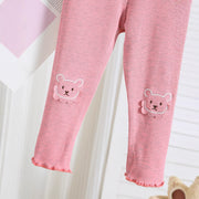 Autumn Arrival Elastic Baby Kids Girls Teddy Bear Pattern Cute Pants - Freeyouthzbandz