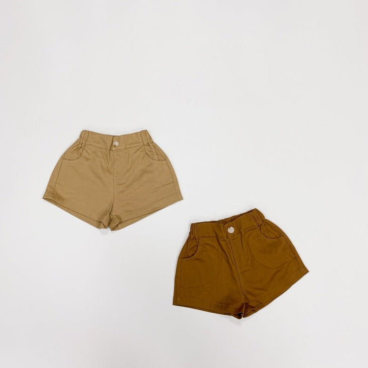 Baby Boy And Girl Solid Color Basic Denim Shorts With Pockets In Summer - Freeyouthzbandz