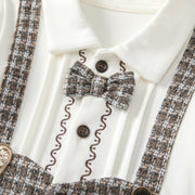 Autumn Hot Selling Baby Boys Color Patchwork Plaid Rompers Bodysuits with Collar - Freeyouthzbandz