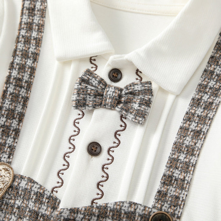 Autumn Hot Selling Baby Boys Color Patchwork Plaid Rompers Bodysuits with Collar - Freeyouthzbandz