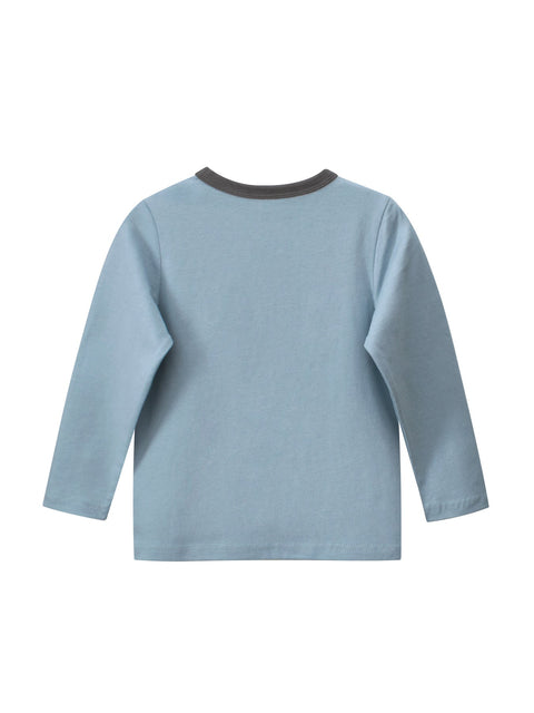 Autumn Baby Boys Letters and Animals Print Long Sleeves Crew Neck Base Top Shirt - Freeyouthzbandz