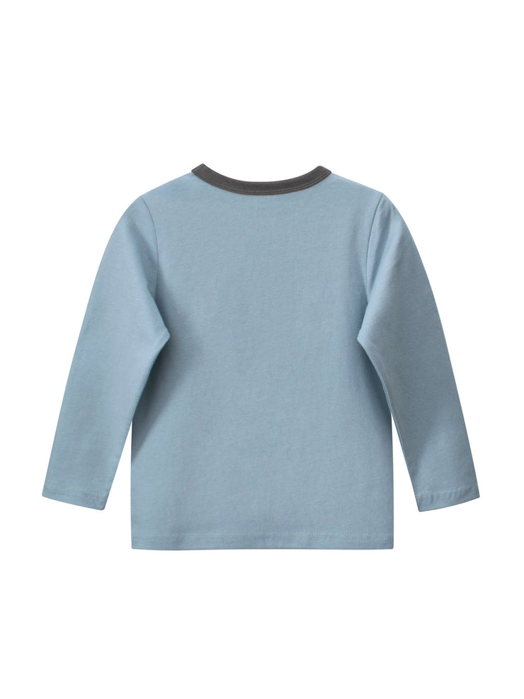 Autumn Baby Boys Letters and Animals Print Long Sleeves Crew Neck Base Top Shirt - Freeyouthzbandz