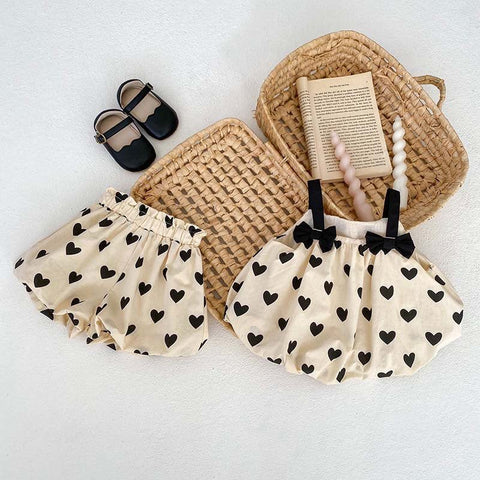 Arrival For Summer: Heart Print Camisole Dress And Shorts Set - Freeyouthzbandz