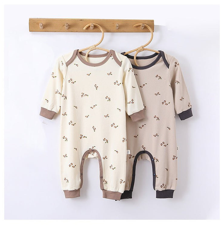 Spring Arrival Hazelnut Print Crew Neck Comfy Rompers - Freeyouthzbandz