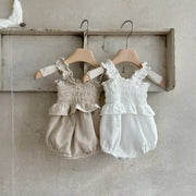 Summer Hot Selling Baby Kids Girls Sleeveless Pleated Design Princess Onesies - Freeyouthzbandz