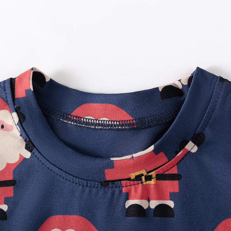 Baby Kids Christmas Cartoon Pattern Long Sleeves Casual Pajamas Clothing Set - Freeyouthzbandz