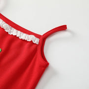 Summer Arrival Baby Girls Sleeveless Casual Cherry Pattern Knitted Vest - Freeyouthzbandz