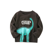Baby Cute Dinosaur Graphic Long Sleeve O - Neck Autumn New Style Shirt - Freeyouthzbandz