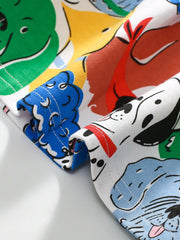 Design Autumn Girls Vivid Colorful Dogs Pattern Dress - Freeyouthzbandz