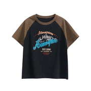 Boys’ Letters Pattern T-shirt in European and American Style