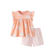 Summer Baby Kids Cartoon Leopards Pattern Top and Pink Shorts Clothing Set for Girls - Freeyouthzbandz