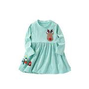 Autumn and Spring New Arrival Christmas Cartoon Sequins Pattern Long Sleeves Dress for Stylish Girls - Freeyouthzbandz