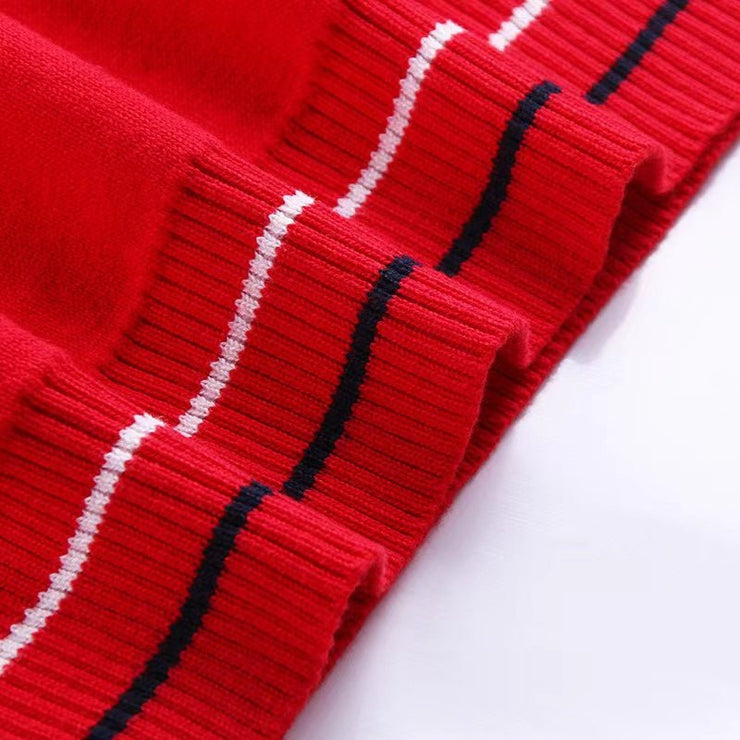 Boy And Girl Rhombus Pattern V - Neck College Style Sleeveless Vest Sweater - Freeyouthzbandz