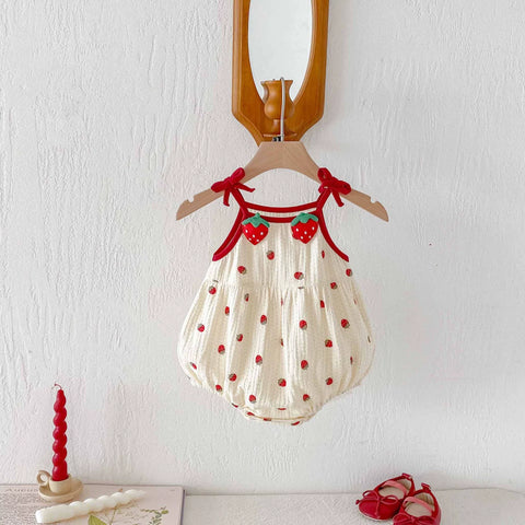 Summer Arrival Baby Girls Cute Sleevelesss Fruits Pattern Onesies