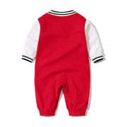 Baby Letter Embroidered Pattern Long Sleeves Baseball Rompers - Freeyouthzbandz