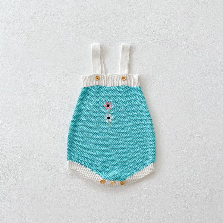 Baby Girl Flower Embroidered Graphic Contrast Bodysuit & Cardigan One Pieces Sets - Freeyouthzbandz