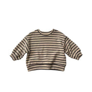 Baby Striped Pattern Puff Sleeve Style Hoodie In Autumn - Freeyouthzbandz