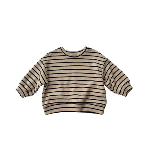 Baby Striped Pattern Puff Sleeve Style Hoodie In Autumn - Freeyouthzbandz