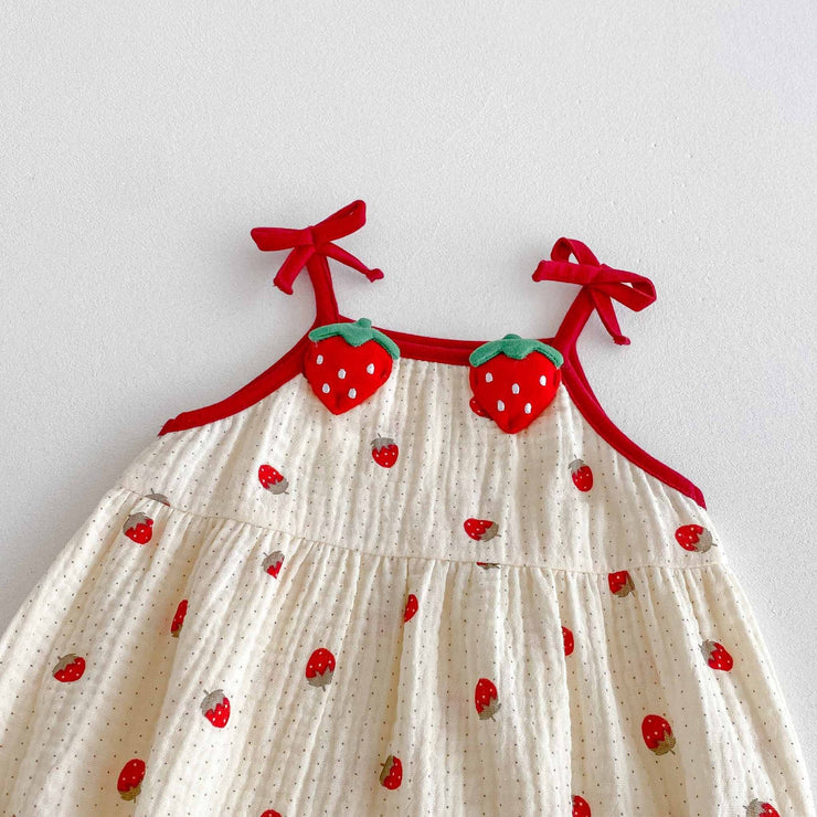 Summer Arrival Baby Girls Cute Sleevelesss Fruits Pattern Onesies - Freeyouthzbandz