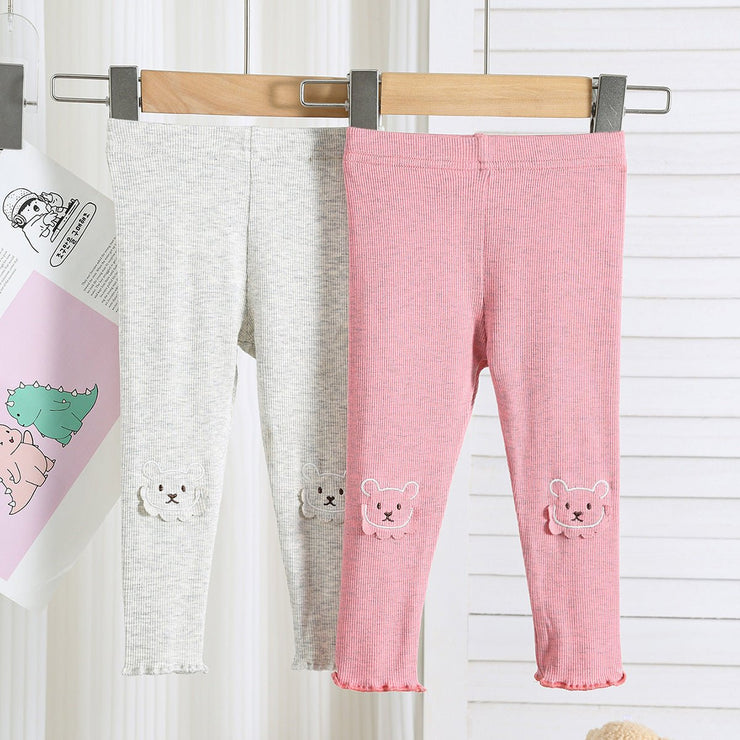 Autumn Arrival Elastic Baby Kids Girls Teddy Bear Pattern Cute Pants - Freeyouthzbandz