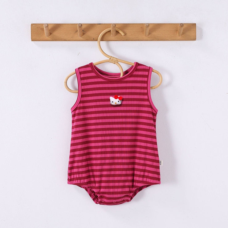 Summer Arrival Baby Cute Striped Sleeveless Rabbit Cartoon Design Onesies - Freeyouthzbandz