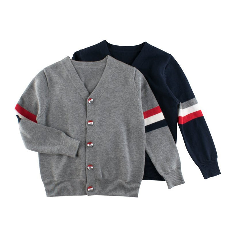 Boys Strips Button - Front Cardigans In Spring - Freeyouthzbandz
