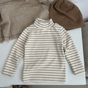 Baby Striped Pattern High Turtle Nack Soft Cotton Comfy Shirt - Freeyouthzbandz