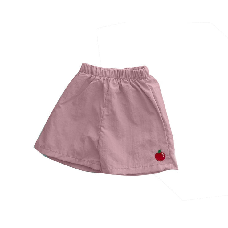Baby Fruit Embroidered Pattern Summer Beach Comfy Shorts - Freeyouthzbandz