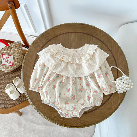 Print Pattern Sweet Style Long Sleeve Princess Onesies - Freeyouthzbandz