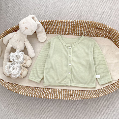 Summer Arrival Baby Girls Simple Long Sleeves Thin Knitted Top