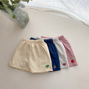 Baby Fruit Embroidered Pattern Summer Beach Comfy Shorts - Freeyouthzbandz