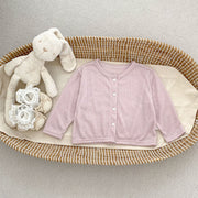 Summer Arrival Baby Girls Simple Long Sleeves Thin Knitted Top