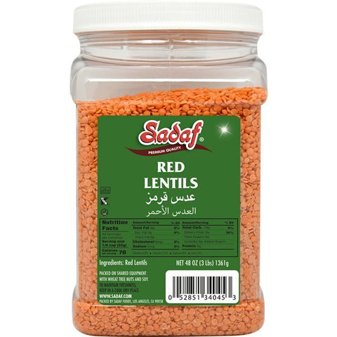 Sadaf Red Lentils | Imported in Jar - 3 lbs - Freeyouthzbandz