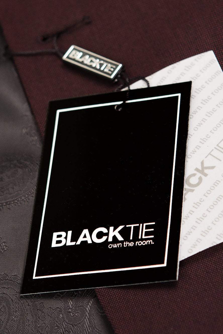 "Sebastian" Burgundy Pindot Tuxedo Jacket Shawl (Separates) - Freeyouthzbandz