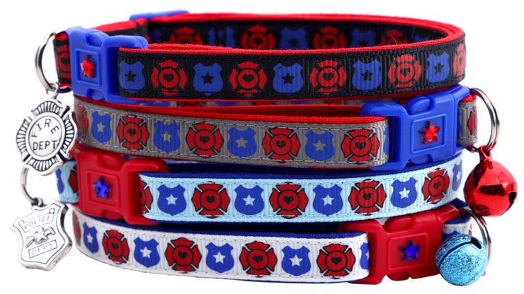 Fire and Police Badges Cat Collar - Freeyouthzbandz