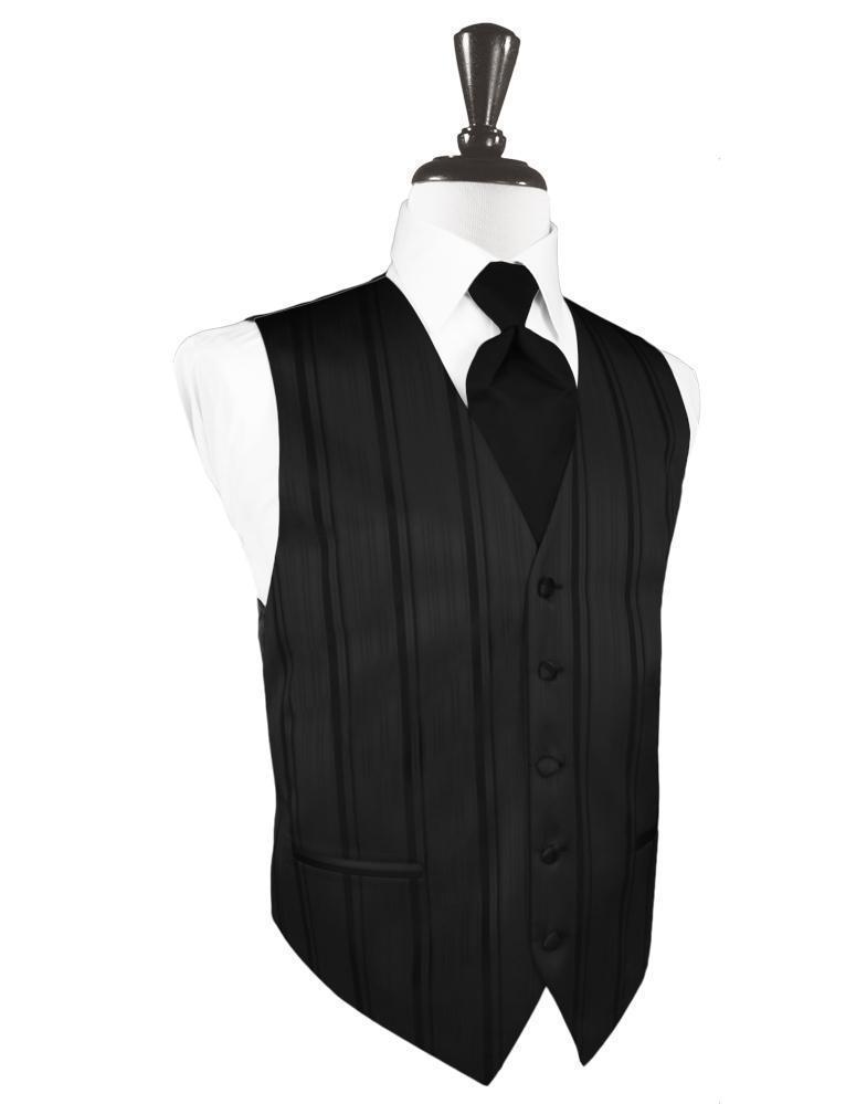 Striped Satin Tuxedo Vest - Freeyouthzbandz