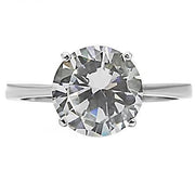 LOTK013 - High polished (no plating) Stainless Steel Ring with AAA Grade CZ in Clear - 9mm - Freeyouthzbandz