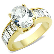 TK1675 - IP Gold(Ion Plating) Stainless Steel Ring with AAA Grade CZ in Clear - Freeyouthzbandz
