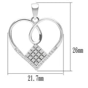 TS062 - Rhodium 925 Sterling Silver Necklace with AAA Grade CZ in Clear - Freeyouthzbandz