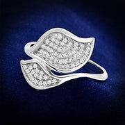 TS149 - Rhodium 925 Sterling Silver Ring with AAA Grade CZ in Clear - Freeyouthzbandz