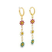 Enamel Multicolored Flower Earrings (H227)(E271)(I586)(L214A) - Freeyouthzbandz