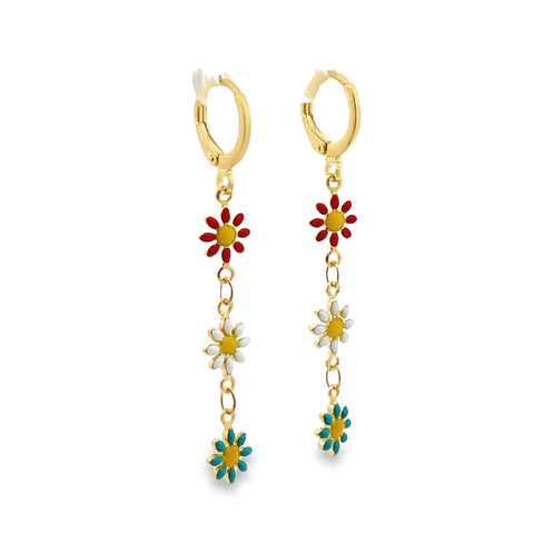 Enamel Multicolored Flower Earrings (H227)(E271)(I586)(L214A) - Freeyouthzbandz